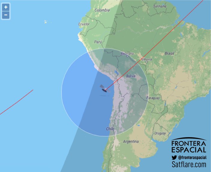 Bolivia, sur de Perú y norte de Chile 🇧🇴🇵🇪🇨🇱
El #CoheteChino, la etapa central del #LongMarch5B, podría ser visible sobre estos países en unos minutos más sacar celulares 🚀☄️elinformadorchile.cl/2021/05/07/sig…