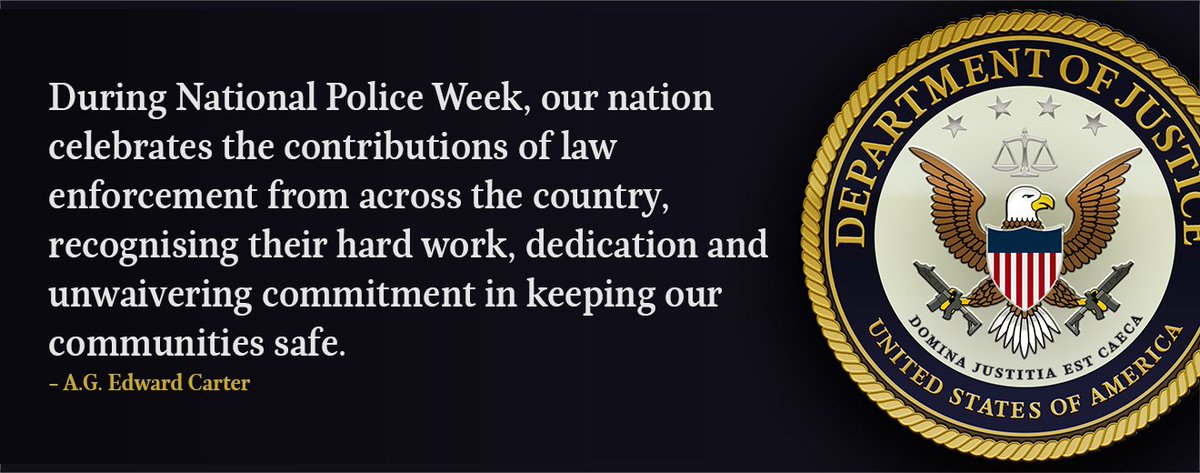 Attorney General Carter delivered remarks at a ceremony  this morning commemorating the start of #NationalPoliceWeek.
A.G. Carter will be participating in a number of events throughout the week, celebrating and honoring those who've served to protect our communities.