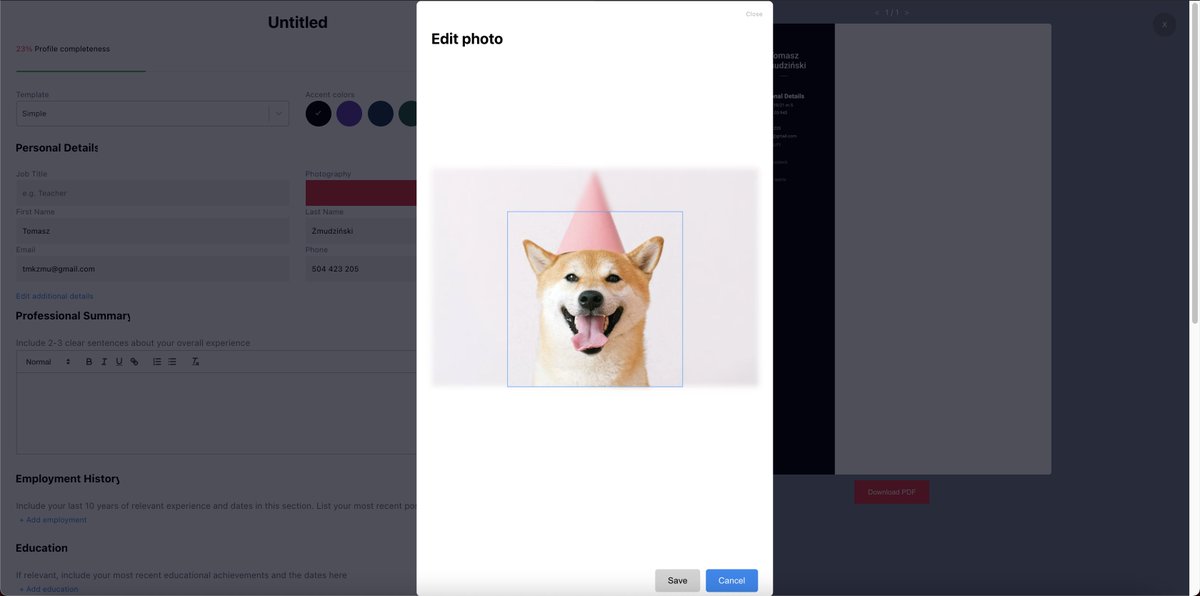 CreateCV1's tweet image. We&apos;re more than happy to inform you that now we&apos;re focusing on improving the photo editor on our site. We made some progress and you can check it right now on: createcv.net 

#dogecoin #doge #createcv #resume #resumeTemplate #cvTemplate #cv #resumeMaker #resumeBuilder