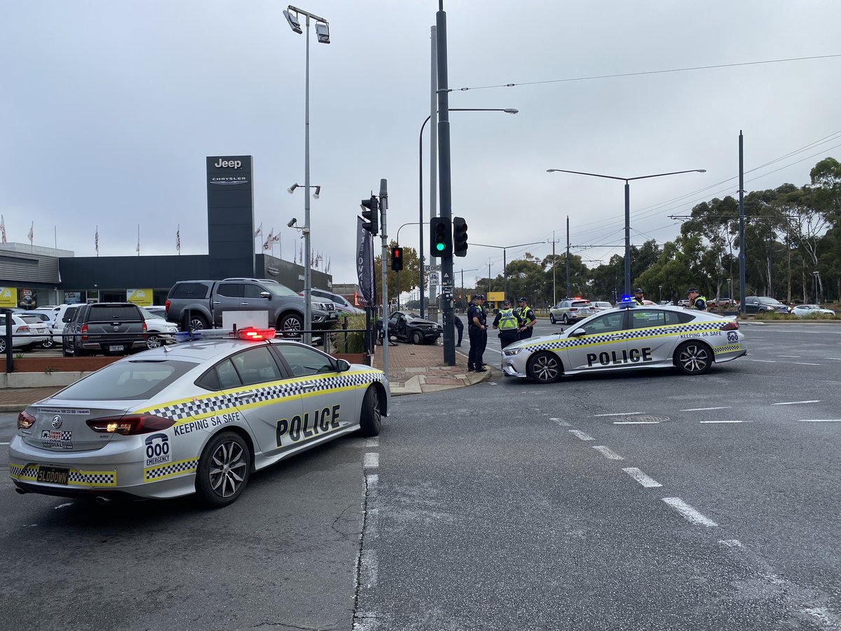 Police are reporting that two people were taken to hospital with non-life threatening injuries after this horror crash on Port Road, outside of the Jeep dealership, at about 7.30am this morning. More to come <a href="/theTiser/">The Advertiser</a>