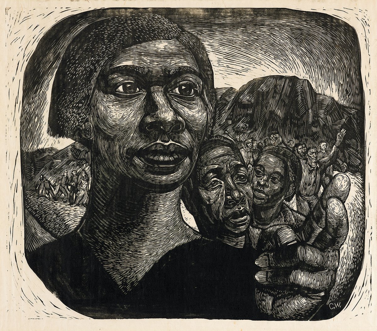 The photo reminds me a lot of some of Charles White's depictions of African American women. I can't prove that Delano knew him, but I do know that Delano visited Chicago's South Side Community Art Center more than once when White taught & exhibited there.Charles White, Exodus I.