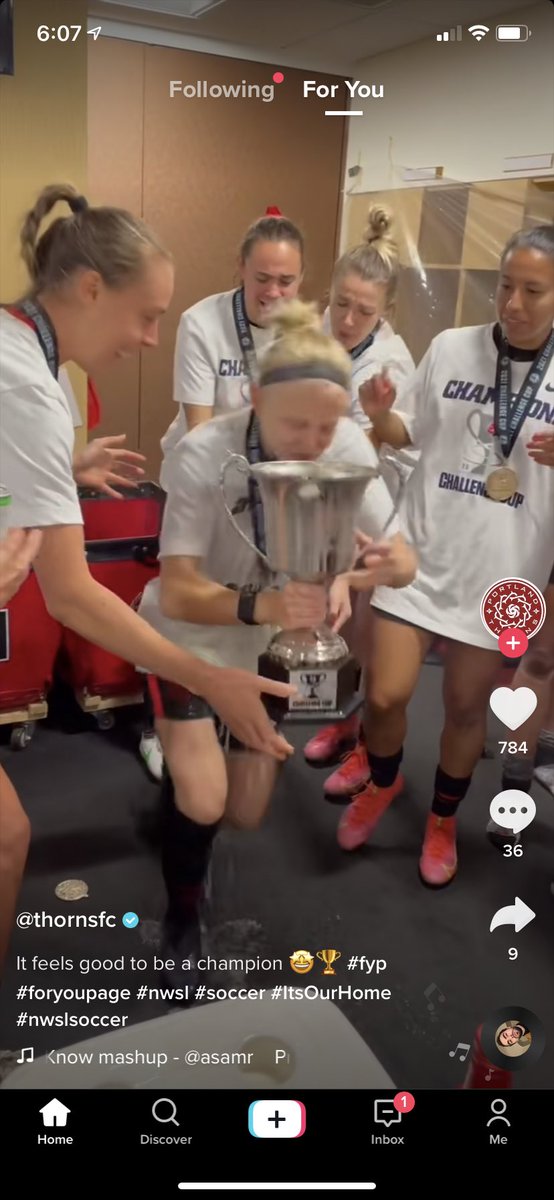me finding out the challenge cup was over and the thorns won through a tiktok