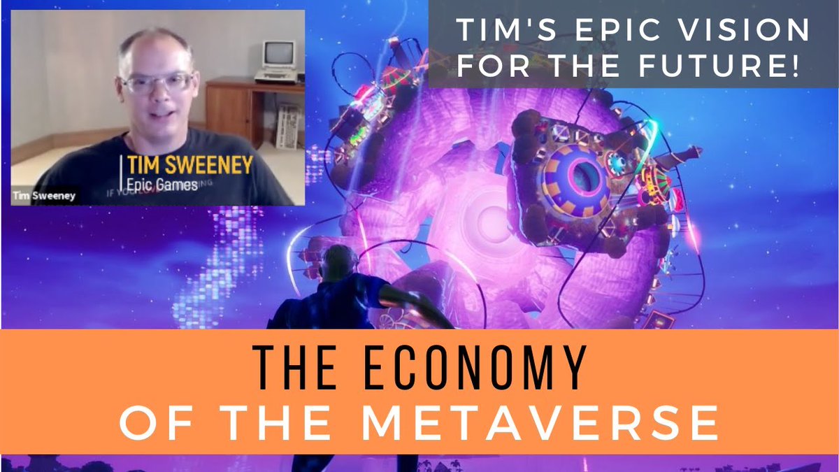 Lets dig deeper...EPIC's Tim Sweeney has a vision for the Metaverse.•A real-time 3D social medium where you interact in a social/virtual world. It could be purely games, purely social, or somewhere in-between.•Not just built by one 'meta-corporation'.