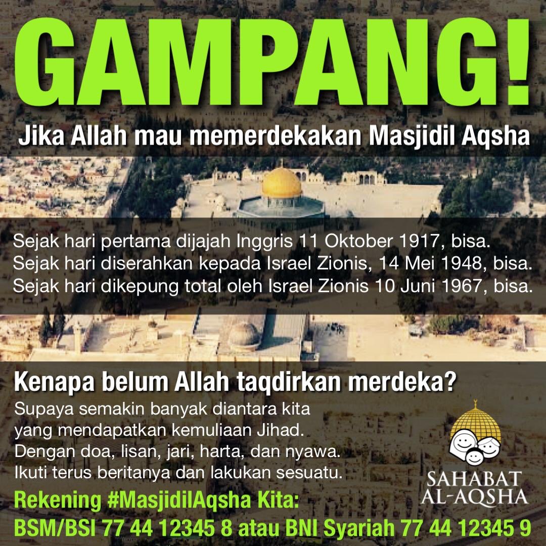 Apanya yang gampang?

Titip #MasjidilAqsha sampai merdeka