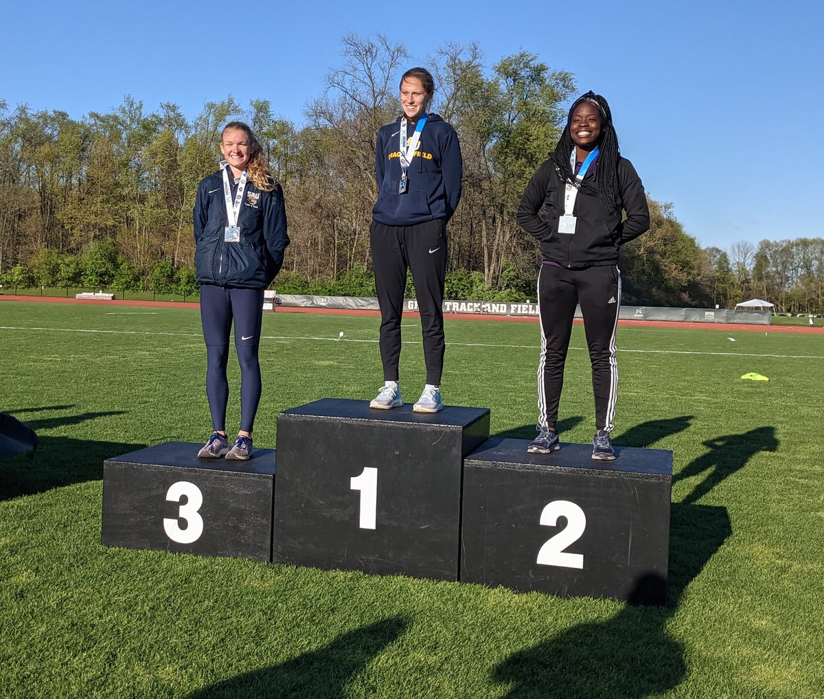 <a href="/sarah_maschino/">sarah</a> ties her PR and qualifies for nationals as she finishes 3rd in the 100m Hurdles! #SchoolRecordHolder