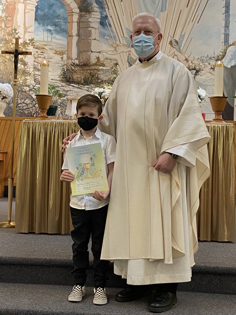 Blessed to have such a cool priest who speaks to children in a meaningful and engaging way. We love you Father Shea! Happy First Communion Tate!