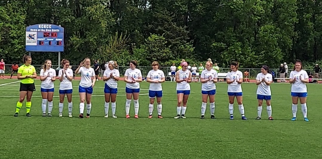 KCKCC Women's Soccer (@bluedevil_wsoc) on Twitter photo NJCAA DI #6 Nationally Ranked <a href="/bluedevil_wsoc/">KCKCC Women's Soccer</a> celebrate our Sophomores before final regular season home game v Hutchison! KCKCC tie 2-2 w/goals from Sophomores Corrine Hughes & Madison Broeker! KCKCC continue undefeated season at 11-0-1! Thank you Sophomores & Go <a href="/KCKCCAthletics/">KCKCC Athletics</a>! NJCAA DI #6 Nationally Ranked <a href="/bluedevil_wsoc/">KCKCC Women's Soccer</a> celebrate our Sophomores before final regular season home game v Hutchison! KCKCC tie 2-2 w/goals from Sophomores Corrine Hughes & Madison Broeker! KCKCC continue undefeated season at 11-0-1! Thank you Sophomores & Go <a href="/KCKCCAthletics/">KCKCC Athletics</a>!