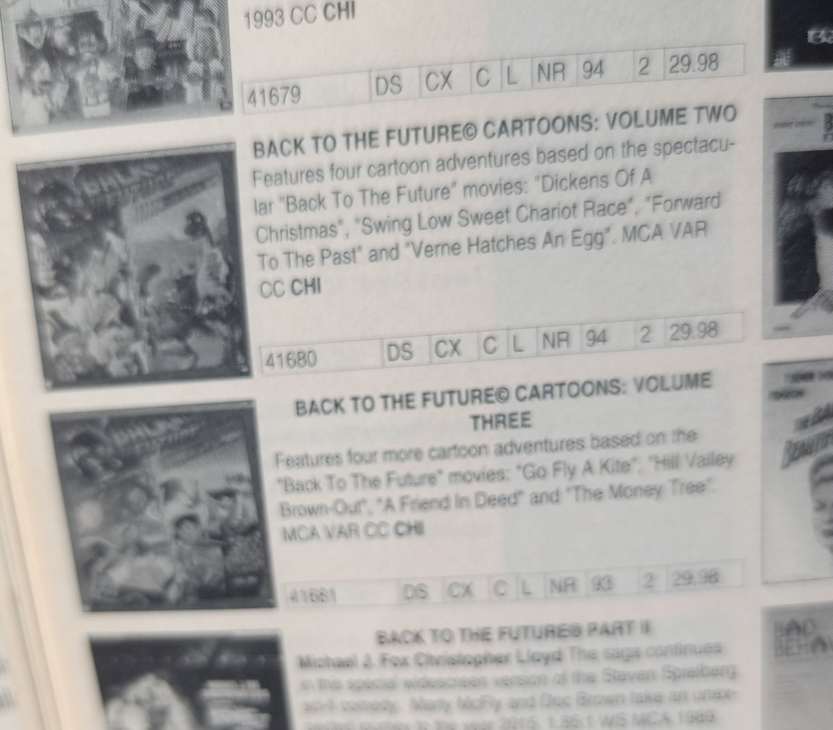 They threw in some catalogs of laserdiscs which are very interesting in their own right, like did you know there were multiple cartoons based on Back to the Future? I didn't!