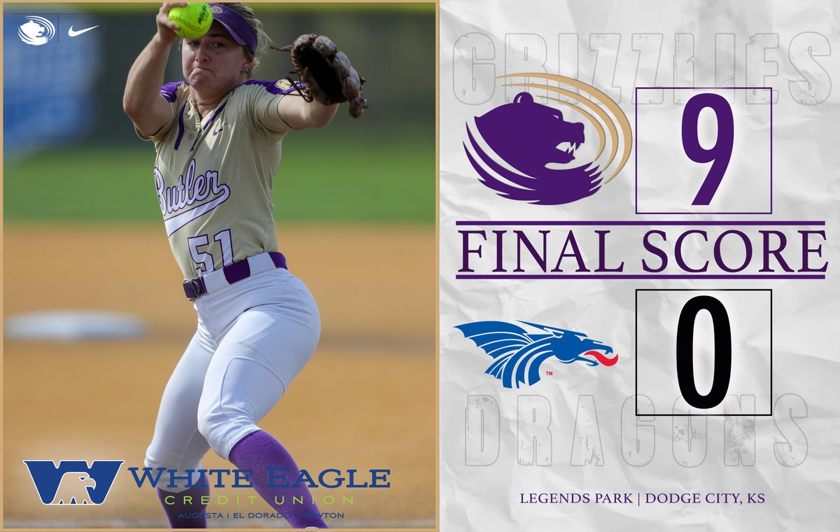 🚨𝙂𝙍𝙄𝙕𝙕𝙇𝙄𝙀𝙎 𝙒𝙄𝙉🚨

<a href="/BUCOSoftball/">Butler Softball</a> (46-2, 26-0) moves into the championship round of the Region VI Tournament with a 9-0 run-rule win over Hutchinson!!

NEXT UP: Sun. May 9 vs Winner of Game 13 at 12pm

#buconation