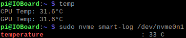 baijorge's tweet photo. @irukanji_invest @Mirek34416541 @Raspberry_Pi @geerlingguy It really depends on the #NVMe brand/current rated

The one I have installed on the #IOBoard (WD_Black SN750 250GB 2.8A) reach 44°C IDLE (No heatsink, no fans)

After I installed the Heatsink and two little 25mm 5v fans, the temperature drops to 33°C - 32°C

👇🏼 https://t.co/pcZuwKxeZL
