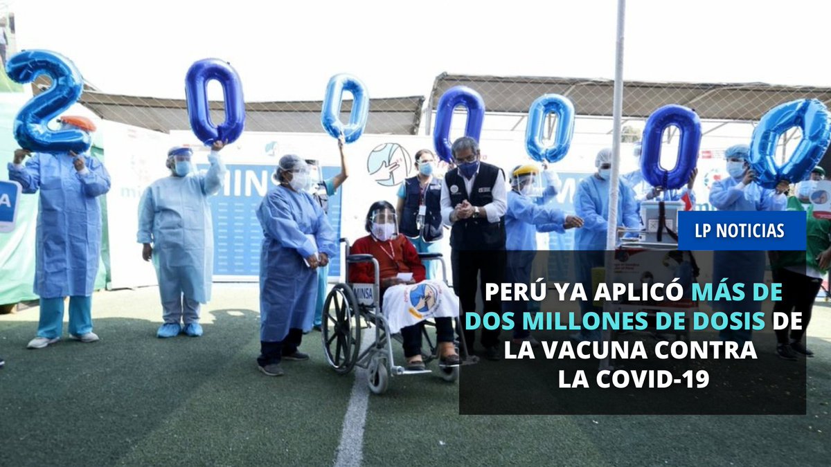🔵¡Buenas noticias! 🇵🇪👏 Perú ya aplicó 2 049 168 dosis de la vacuna contra la covid-19. Según el Minsa, 1 362 614 personas ya cuentan con la primera inyección, mientras que 686 554 ya recibieron ambas dosis.