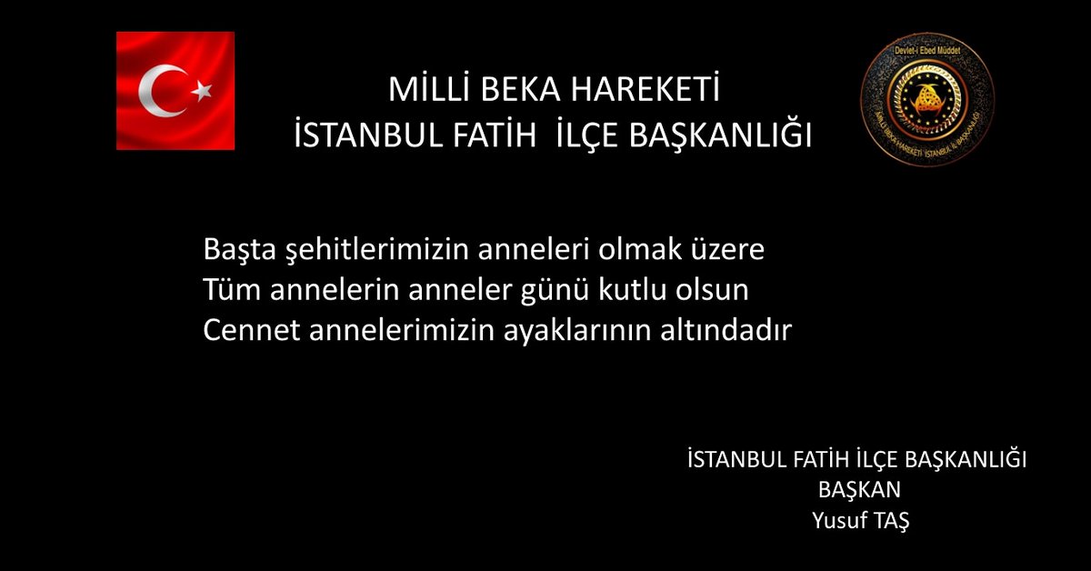 millibekafatih's tweet photo. İstanbul Fatih ilçe başkanımız Sn. Yusuf TAŞ Anneler gününü kutlarım
#cennetannelerinayaklarıaltındadır
#hedefimiz2023 #rte #cumhurittifakı #devletbahçeli #turanordusu🇦🇿🇰🇬🇺🇿🇹🇲🇹🇷🇰🇿🇨🇾 https://t.co/E9ncZEQKep