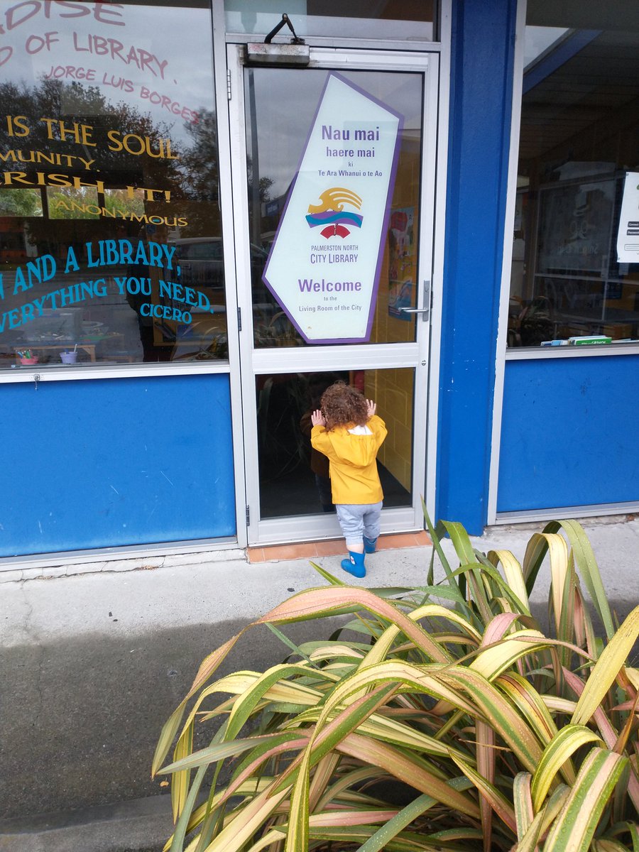 Seeing what happens if I just follow him... The little nerd dragged me from our place to the library