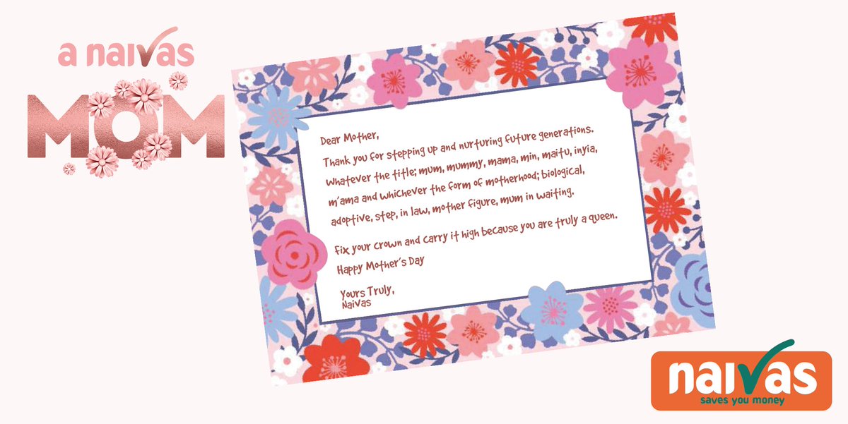 naivas_kenya's tweet image. Happy #MothersDay to all women who fill the role of a mother, You are the greatest gift to humanity & deserve to be celebrated everyday.
#ANaivasMum