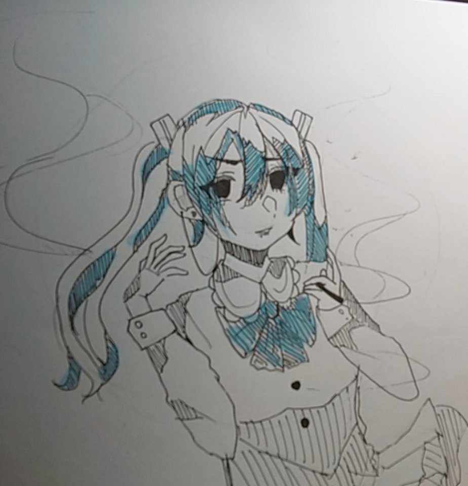 Ma Pi P キャラ崩壊注意 初音ミクちゃん 描いてみました 初音ミク イラスト好きさんと繋がりたい いらすこや アナログイラスト アナログ絵描きさんと繋がりたい らくがきぞく たばこ T Co Tcvjbf3qg3 Twitter