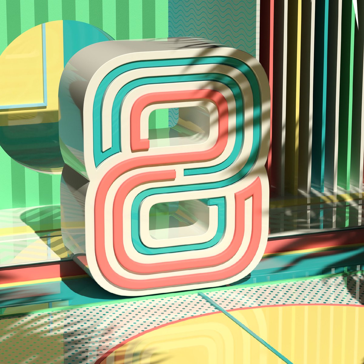 BraanCreative's tweet photo. #36daysoftype #36days_8 #8

A @36daysoftype font inspired mostly by the inline numbers featured on soccer jerseys of the 1980s, designed in #AdobeIllustrator, made live by @Fontself and composed and rendered in #AdobeDimension #MadeWithSubstance

https://t.co/rWUgv8nnFu https://t.co/qCDQkjSmvm