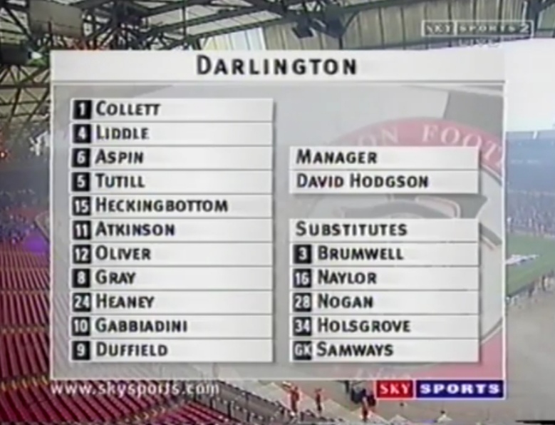 DarloRetro's tweet photo. The Darlington team at Wembley 21 years ago tonight. https://t.co/d2GZ0UIiHR