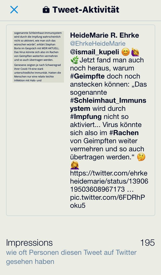EhrkeHeideMarie's tweet image. (2)🌿🙋🌿WARUM #zweimal #Geimpfte doch noch ansteckend sein können: a) #Schleimhaut-Immunsystem im Rachen entwickelt kaum #Antikörper: so kann sich Virus weiter vermehren und anstecken und b) #Spike_Protein des Virus ist auch isoliert noch ansteckend UND im Impfstoff auch drin!🤔