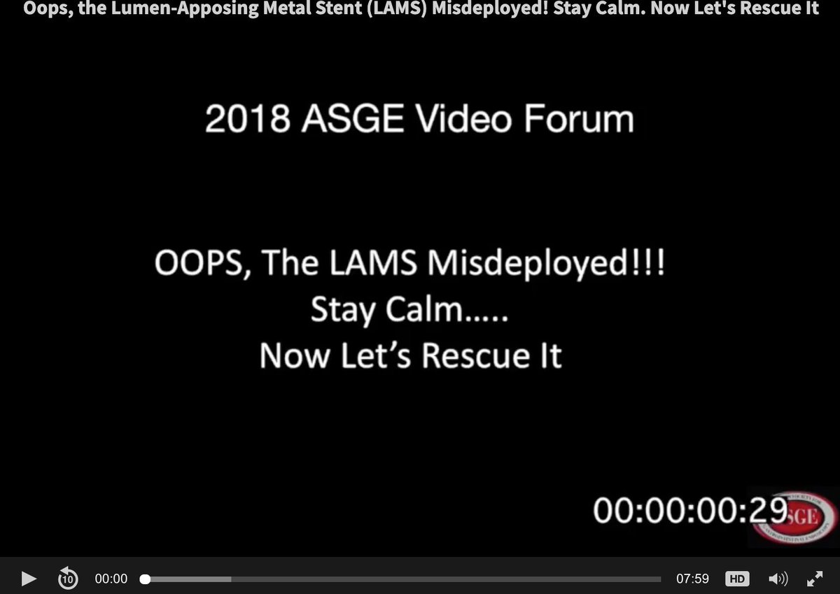 9/9Of course, EUS-GE should only be performed in expert hands where surgical backup is readily available Anticipate problems and how to troubleshoot. This is a great video by Shayan Irani highlighting various rescue maneuvers ( http://learn.asge.org   2018 DDW Videos)