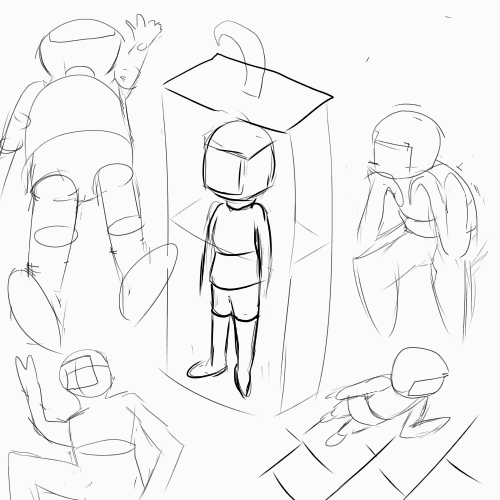 斜め上下角?俯瞰?だかのイラストはぼぼ描いたことなくて資料も持ち合わせてなかったから、ひとまず頭の中だけでマネキンをグリグリ回転してデッサンしてたら意外とイケる気がしてきた。
やる気が出れば残り三枚もどうにかなりそう。 