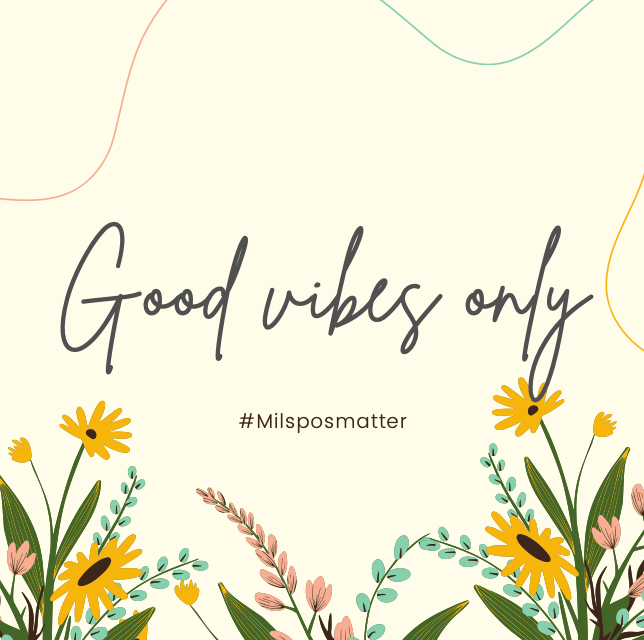 milspousefest's tweet photo. Support your fellow #milspos with #goodvibes only! RT and tag your favorite military families to show them you care <3 #milspomatters #MSFest https://t.co/gd0lDCPqW8