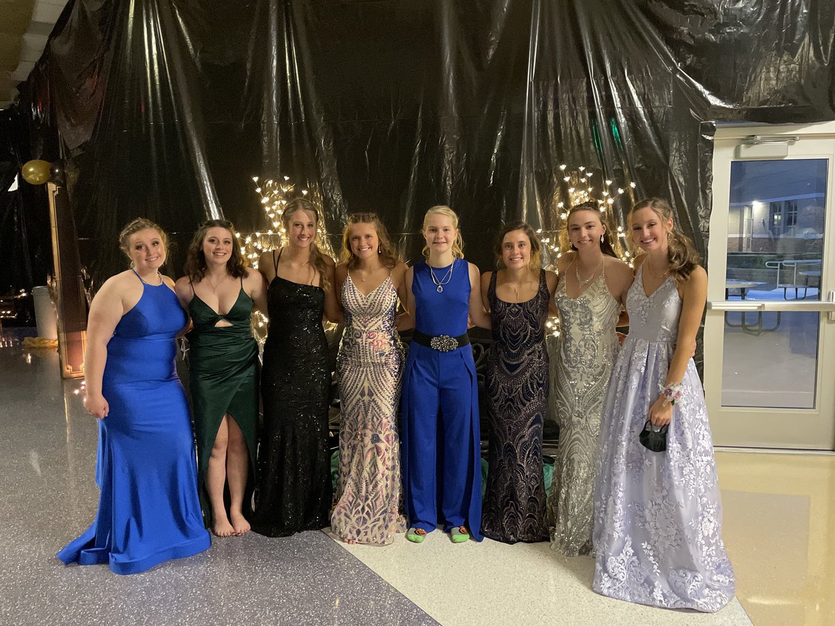 BryanSoftball's tweet photo. Love this picture that I received this picture tonight of some softball players at prom! You all cleaned up so nicely. Hope each of you are having an amazing night! 💜💛 https://t.co/jxd0NKAuPB