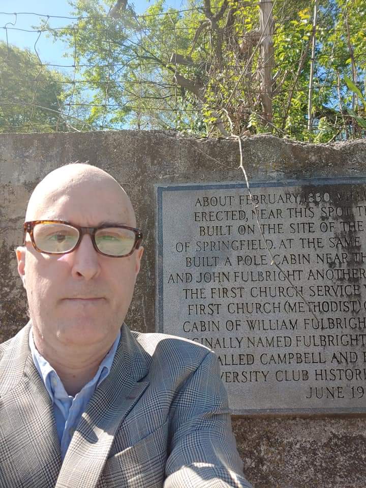 Visited site of the first sermon, the first service and the first congregation in Springfield, Missouri, held in a log cabin built by enslaved men and women for the use of others. The builders and those who stole their labor are buried in same cemetery, but not in same section.