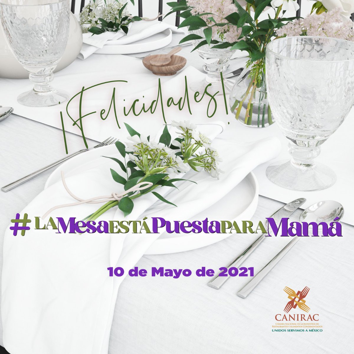Felicitamos a todas las mamás que son nuestra inspiración y fuerza para ser cada día mejores personas. Celebren en compañía de sus seres queridos, por ejemplo, visitando su restaurante favorito. 🍽
 #LaMesaEstáPuestaParaMamá 💐