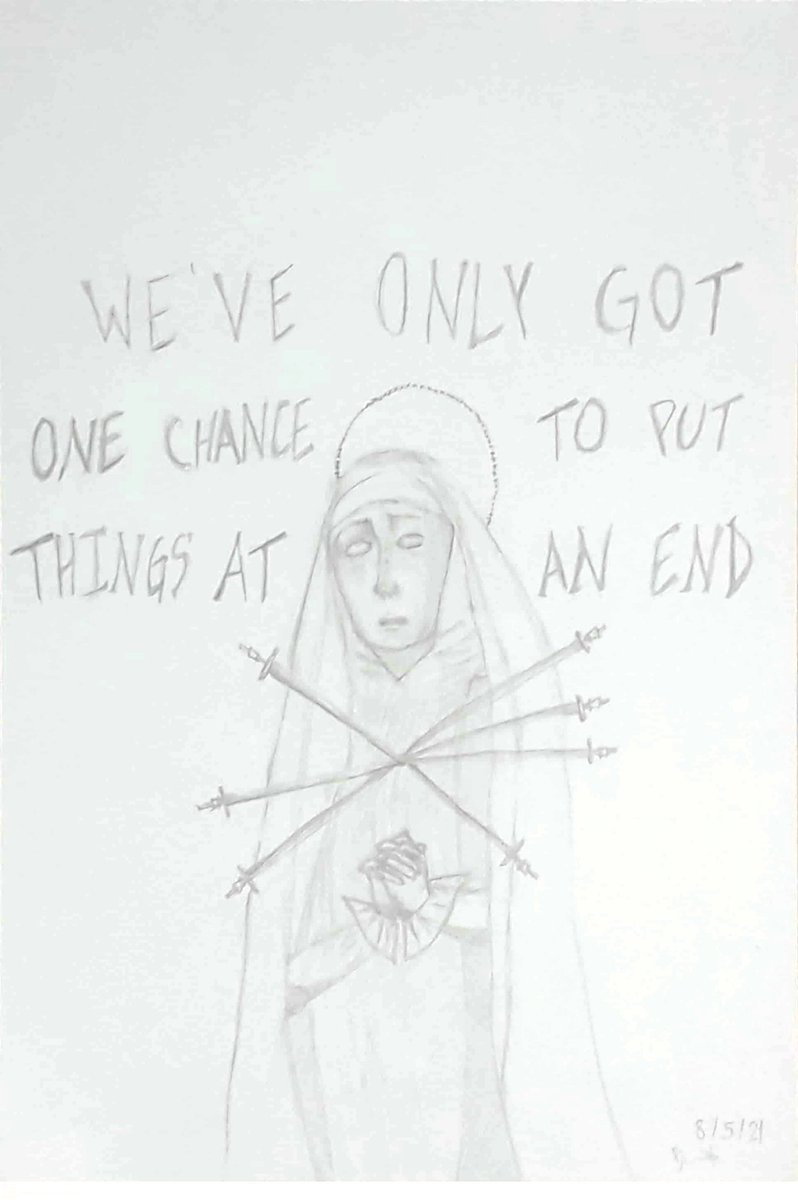 hesitantchemist's tweet photo. And cross the patron saint of switchblade fights #teambullets @bulletsupremacy https://t.co/MXZqxTtBnK