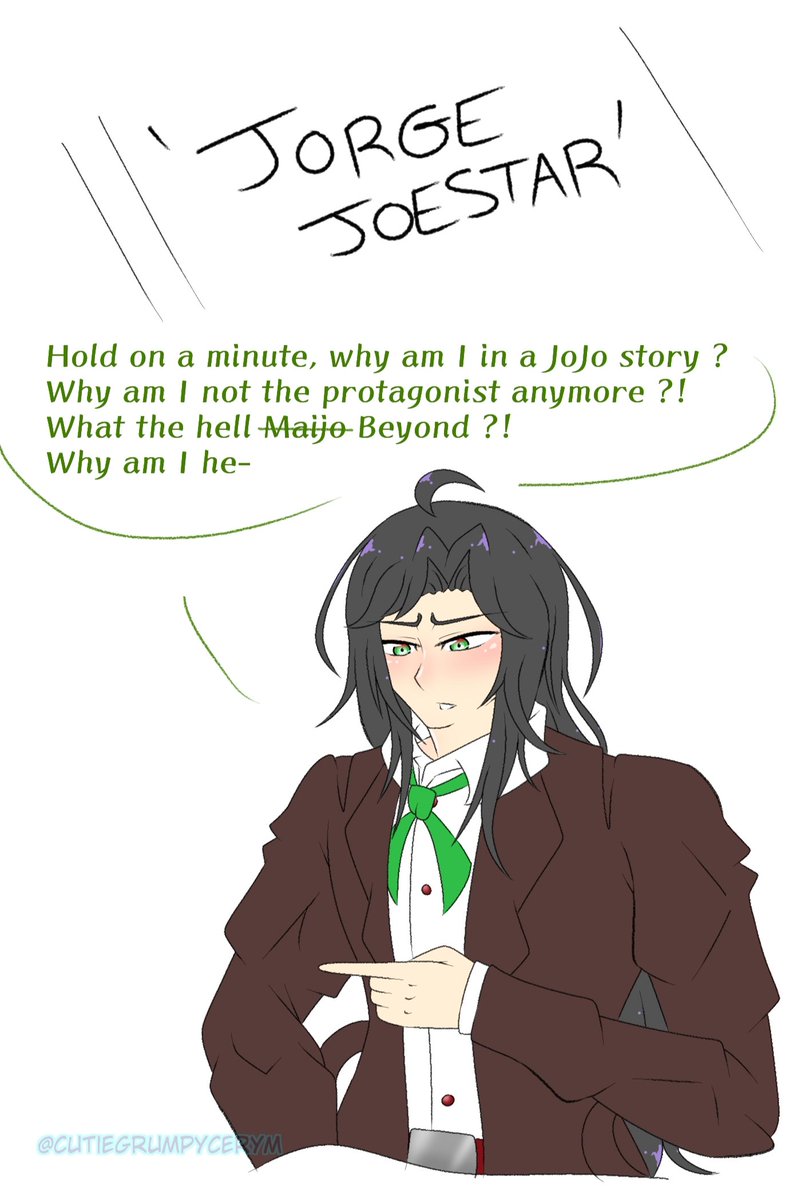 Cutiegrumpycerym When Beyond Changes Fandoms And Tsukumojuku Pays For It Art By Me Don T Repost Jjba Jojosbizarreadventure Jojosbizzareadventure ジョジョの奇妙な冒険 ジョジョ Jojo Jorgejoestar Jorge Tsukumojuku 九