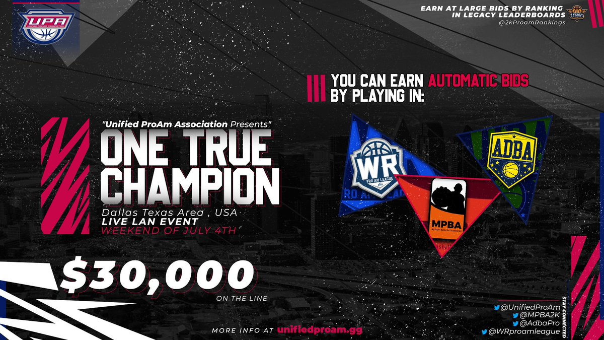 WRProAmLeague's tweet photo. Round 1 #WROpen 🏆 BO1 – Starts 5/10 8:00 AM – 24 hours (game results must be reported to discord by 5/11 8:00 AM)

Captain twitter on team pages▶️https://t.co/g7C5QHs4Sb

PS5:
https://t.co/vDczSYQEJl

XBX:
https://t.co/2wjGZXbgyI

Legacy at large points on the line! #NBA2K21 https://t.co/aI8dQG1fZG