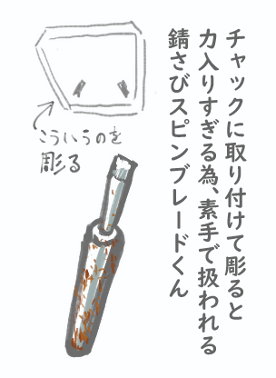 絵チャットで描いたスピンブレードくん
チャックに取り付けようね… 