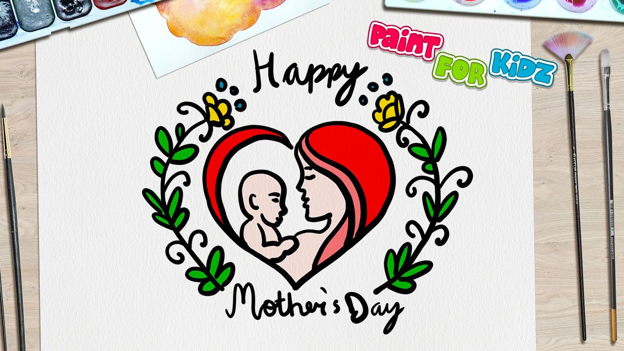 Easy Simple Cute Drawing Of A Mother Kissing Her Daughter Background,  Picture To Draw For Your Mom, Drawing, Child Background Image And Wallpaper  for Free Download