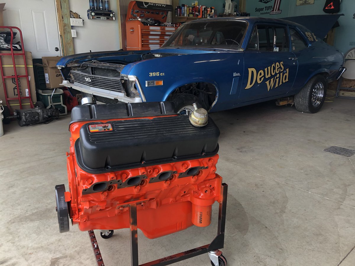 RayBlake1's tweet photo. 1969 SS396 4 speed. Yes those are original miles but original engine and transmission are long gone. LS7 454 crate engine going in https://t.co/MxlBN0HQOa