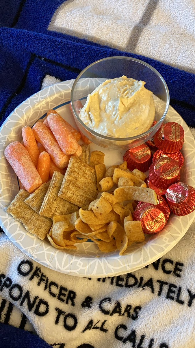 My snack plate Please someone make sure I don’t dip my Reese’s in hummus