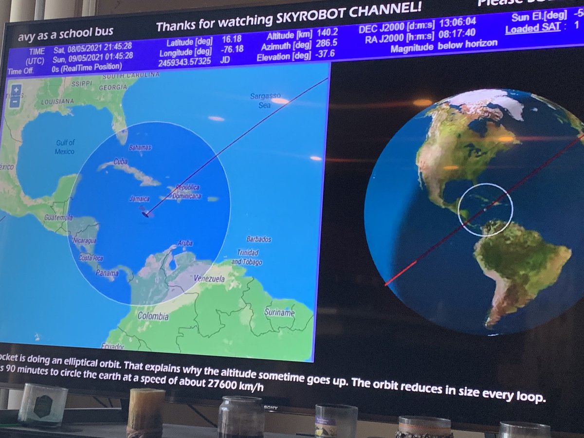 PaolaBoivin's tweet photo. Things you never imagined you would be doing on a Saturday night: tracking where a Chinese rocket would crash into earth. https://t.co/cAouwOPsAN