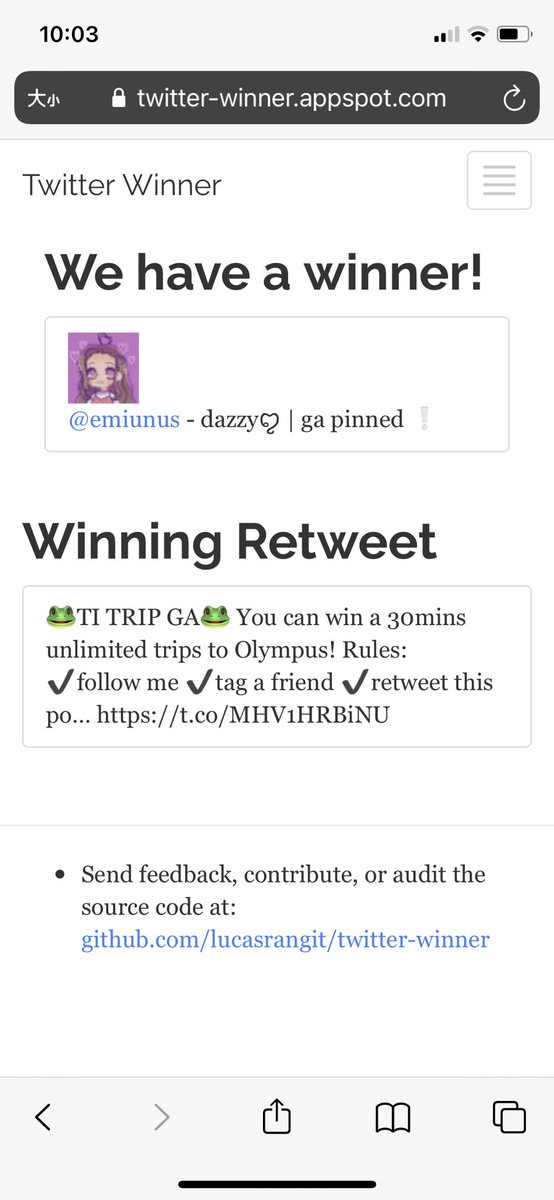 ac_olympus's tweet photo. Closed

Congrats to our lucky winner

Please DM me to claim your trips https://t.co/iwtl4dYhl6