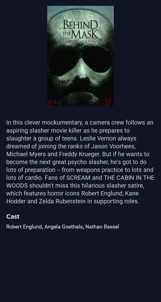 Behind the Mask: The Rise of Leslie Vernon (2005)Meta, but not obnoxiously so. Plenty of nods to knowledgeable horror fans without being incomprehensible if you don't pick up on the references.