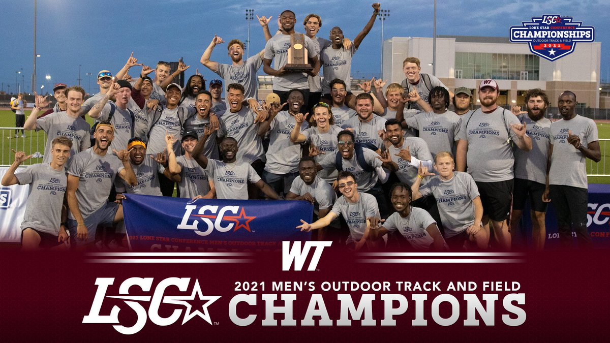 LoneStarConf's tweet photo. 🏆 2021 #LSCtf Men's Outdoor Champions 🏆

Congratulations to @WTBuffNation on its first men's championship in outdoor track and field! The Buffs took home the title with 212 points! 👟🎽 https://t.co/8szc7zSu5Q