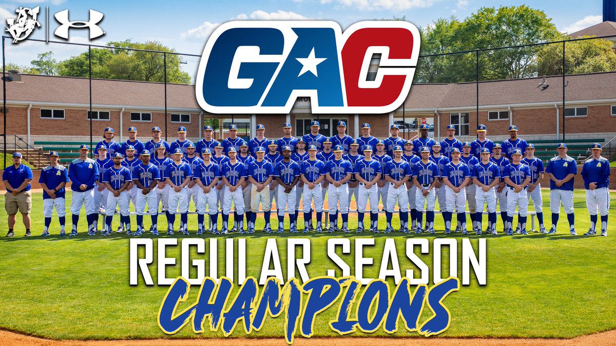 MuleriderSports's tweet photo. 🚨⚾️💥😎 Southern Arkansas claims a share of the program’s fifth #theGAC Regular Season title and will begin its postseason run as the #️⃣2️⃣ seed in next weekend’s GAC tourney‼️

Muleriders host #️⃣7️⃣ Henderson State on Friday in Magnolia😤 #GoMuleriders #WeRideAgain #GoBigBlue https://t.co/Ti8TlCaZEU