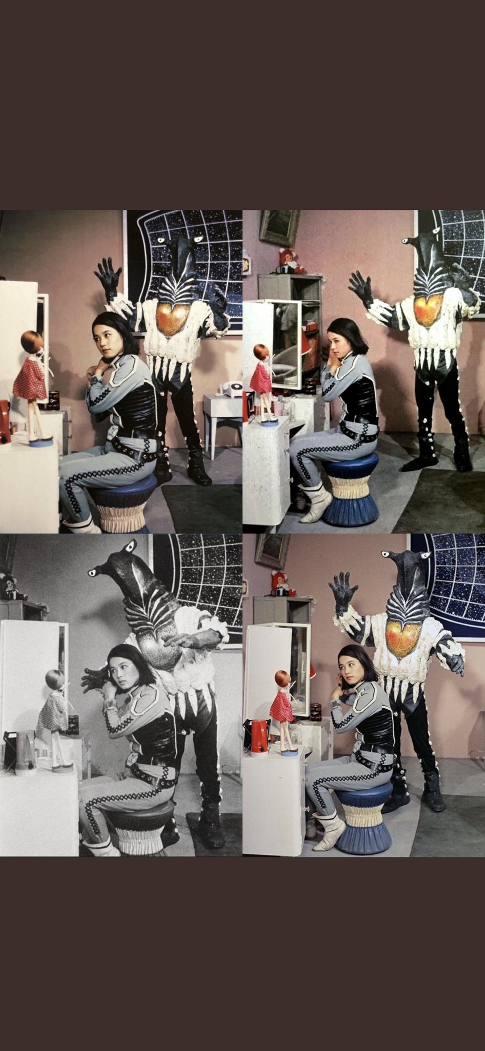 渡 洋史 4kウルトラセブン ダーク ゾーン 本編にはこのシーンは無いが 雑誌などの特写と思われる かなりの数のカメラ で撮ってますね 私はモノクロのアングルが好き アンヌさん やはり素敵 先日 ちょっとセブンの気分になってみた