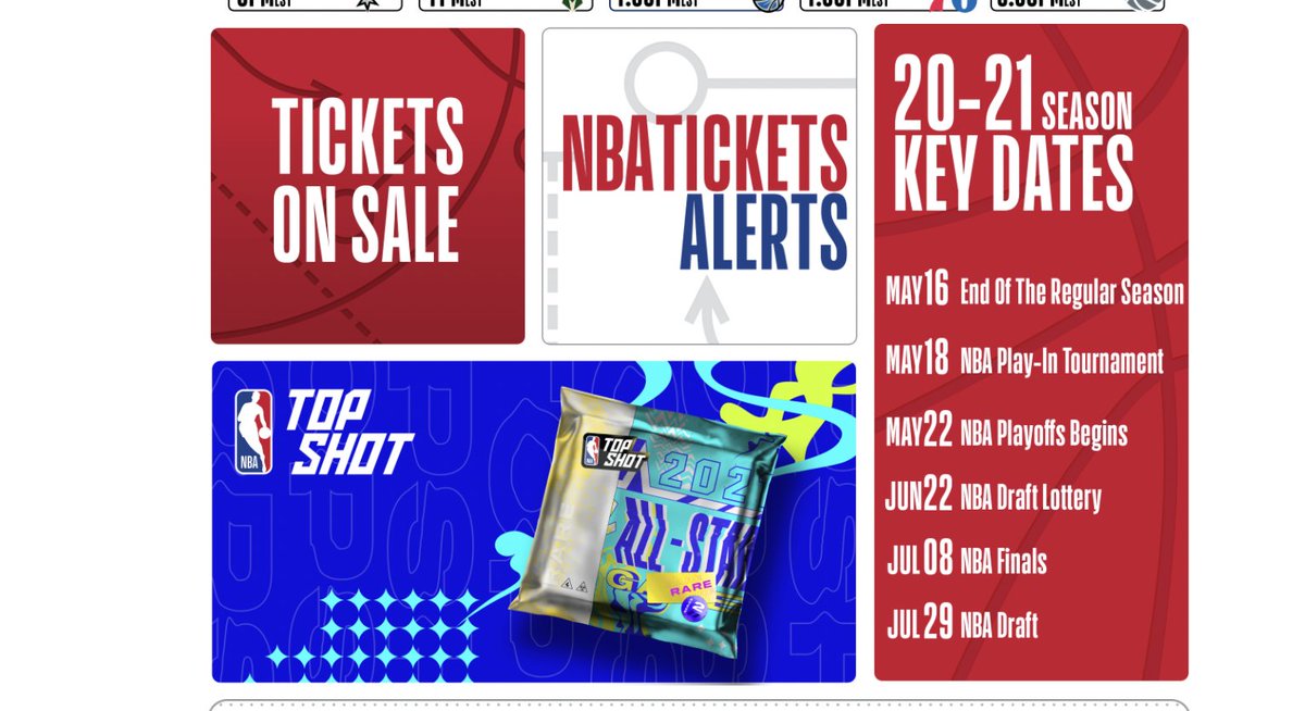 BIG PROMOPost Season is a BIG time for the NBA. And this year there's even a Play-In tourney!The league dropped RISING STARS on Top Shot. But we haven't seen them since.Where you at  @NBA? And why is Top Shot on the tickets page?Projected: Big News on May 21/22