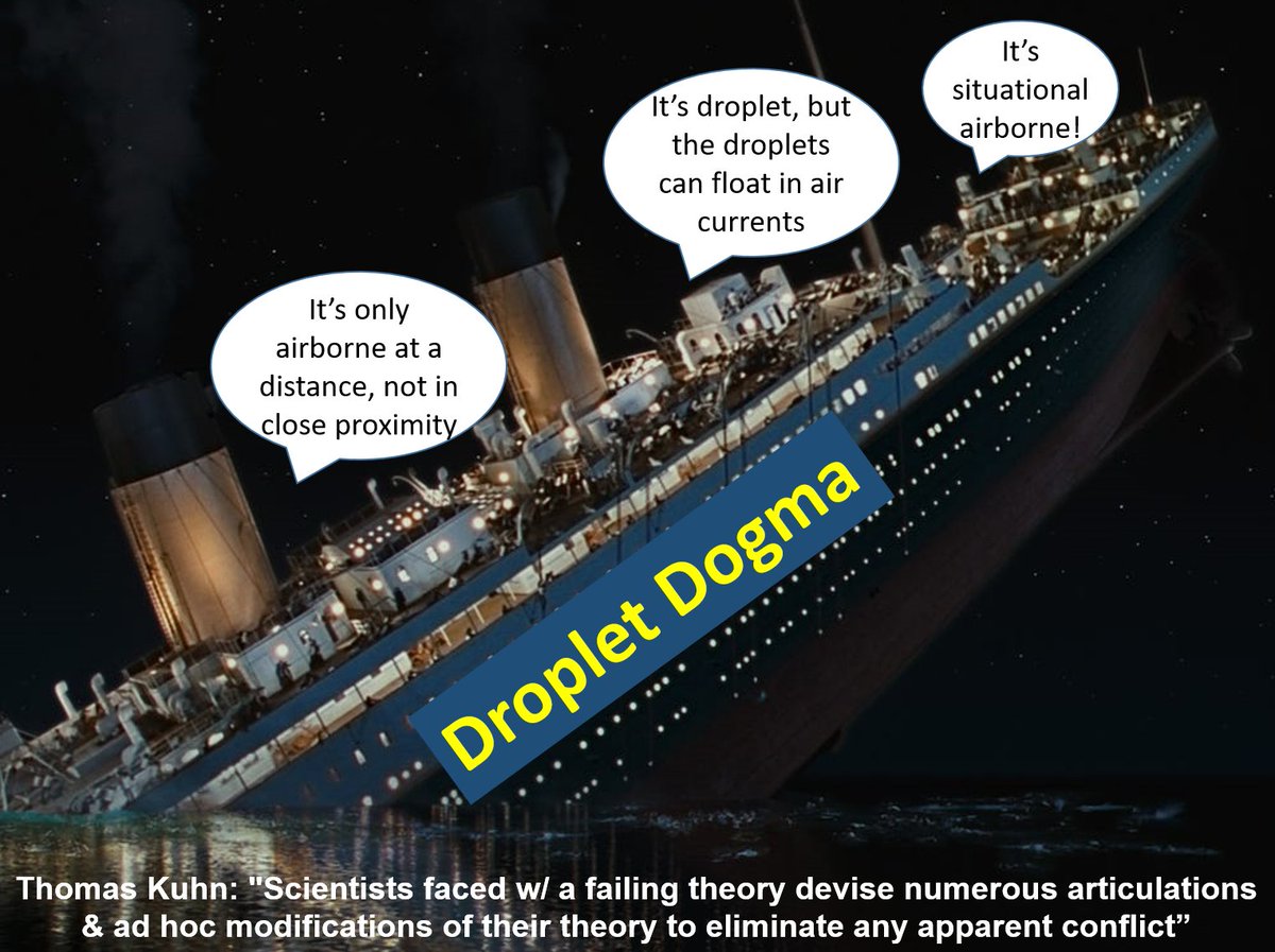 99/ Cleary droplet theory is sinking, unable to explain the observations. Still its proponents are resorting to the equivalent of epicycles, trying to save a failing theory by adding patches like "situational airborne"But Thomas Kuhn is coming for them w/ a paradigm shift...