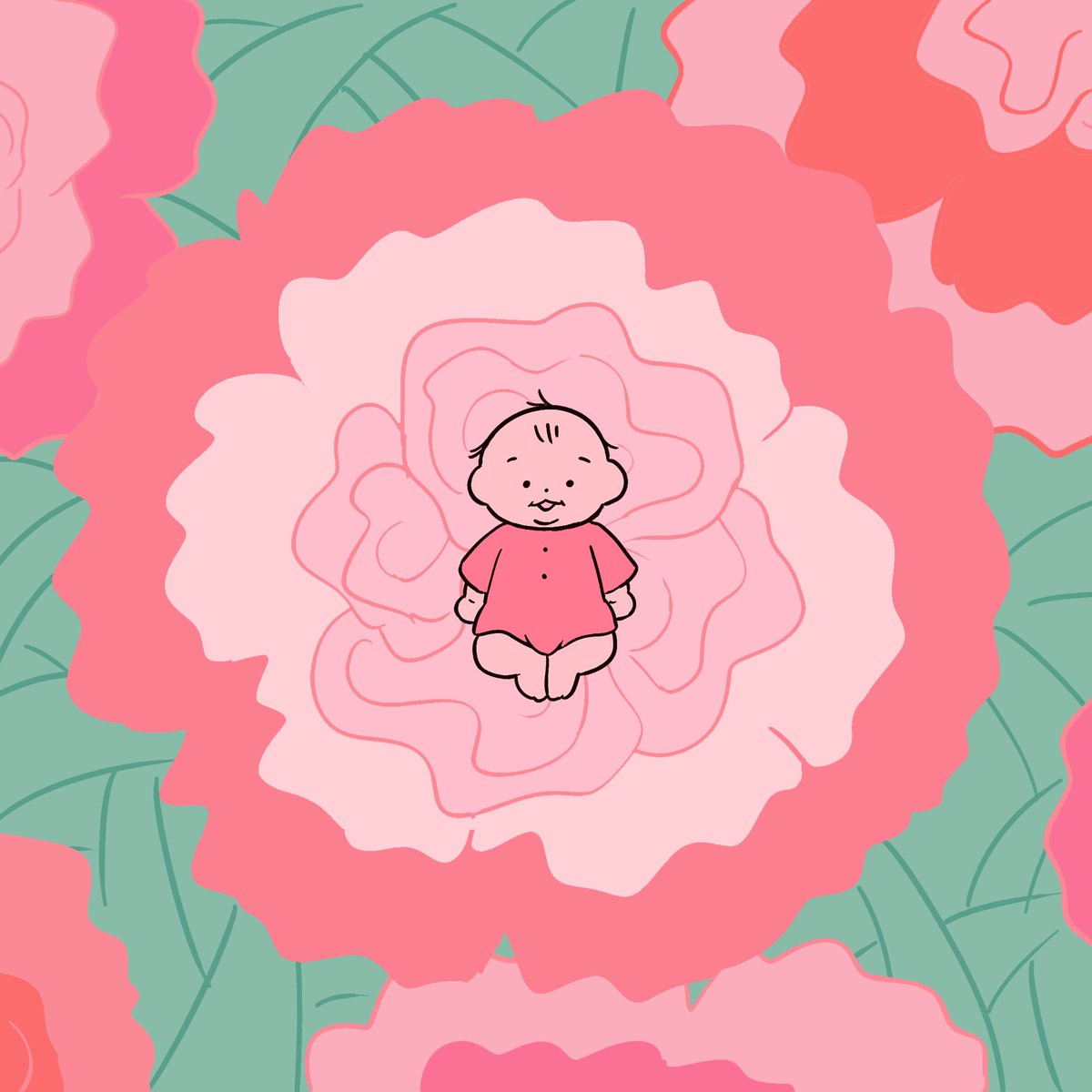 solo flower pink flower leaf 1boy pink theme shirt  illustration images