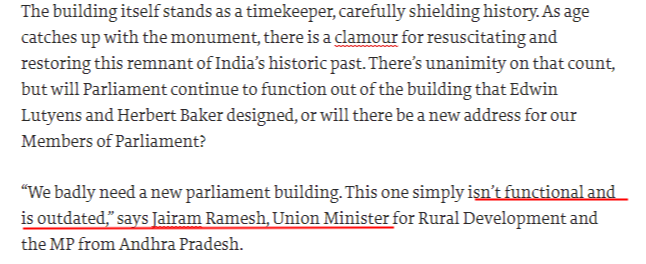 the need for new parliament building was raised by many MPs in the last 25-30 years. There was an attempt even in 2012 during UPA government. This was the time when Delhi was already facing common wealth games scam and this proposal didn't proceed further.