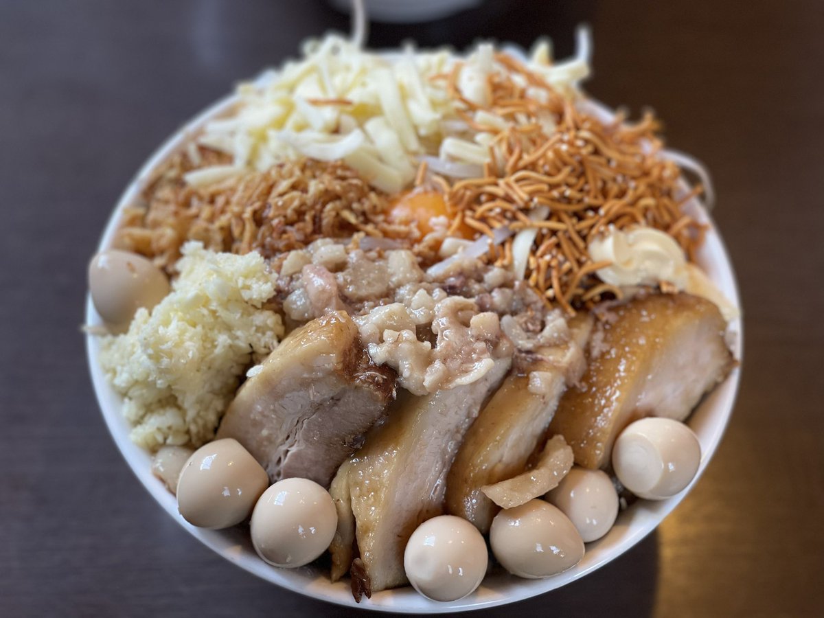 館林市 つけ麺 弥七 まぜそば(並) 背脂マシ 今日は手打手綱リスペクト