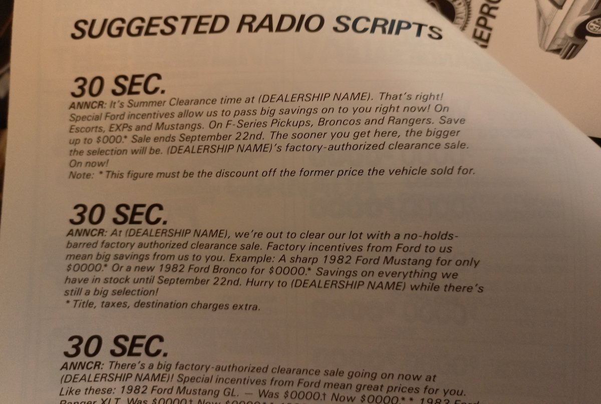 And suggested radio scripts!