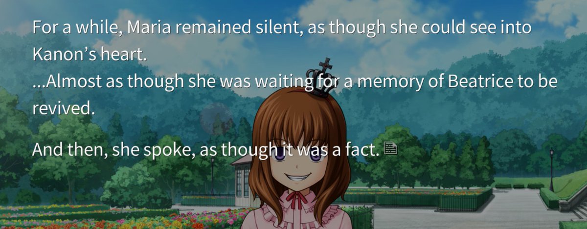 maria: "hey kanon hurry up and let beato possess you, I wanna play with her again"Even though Maria's so much younger she really does have a strong will that she asserts in her relationship with Beato