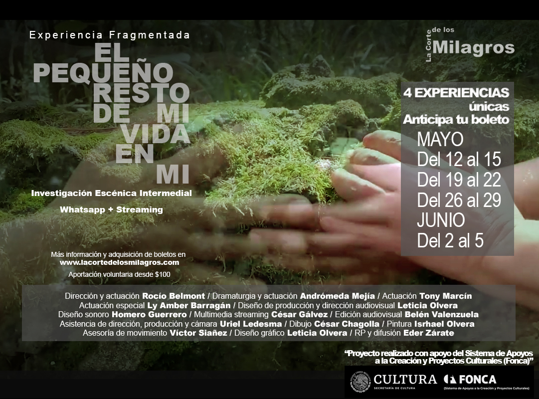 LaCorteM_Teatro's tweet photo. 1 investigación escénica intermedial entre 3 días de mensajes de whatsapp y 1 streaming. 

Atrévete a vivir experiencia!

Rocío Belmont, Leticia Olvera, Tony Marcín Gaxiola, César Galvez, Uriel Ledesma, Homero Guerrero, Andrómeda Mejía
RP y difusión: Eder Zárate https://t.co/hHlJD4UwHh