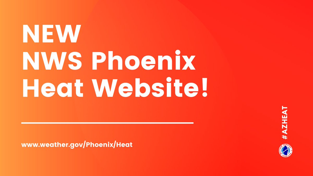 NWSPhoenix's tweet photo. Our new heat website (https://t.co/IBfU3Ebd8d) serves as a one stop shop for all the heat info you need. Including records, normals, additional climate stats &amp; more! Although this initial version is focused on Phoenix, we will be adding many other communities soon. #azwx #azheat https://t.co/0yRQ9i83EM